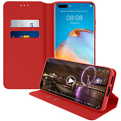 Avizar Housse Huawei P40 Folio Portefeuille Fonction Support rouge