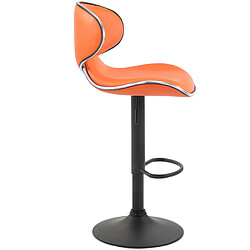 Acheter Decoshop26 Lot de 2 tabourets de bar design contemporain pieds en métal noir assise en synthétique orange 10_0000343