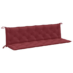 vidaXL Coussins de banc de jardin lot de 2 rouge bordeaux mélangé