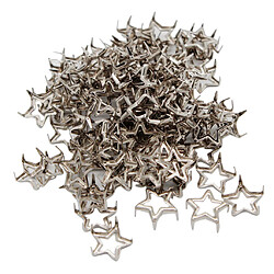 Avis 100pcs rivets de rivets punk étoiles pentagramme griffes cuir artisanat argent