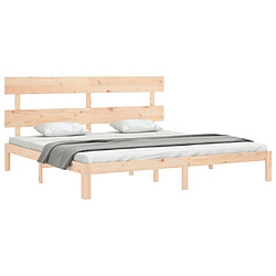 Acheter Maison Chic Cadre/structure de lit avec tête de lit pour adulte - Lit Moderne Chambre Super King bois massif -MN84341