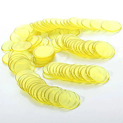 100pcs Plastique Jaune Jetons De Bingo 3cm pas cher