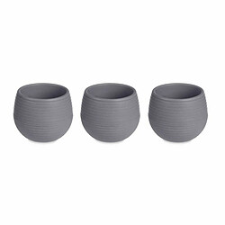 Ibergarden Set de pots 6,2 x 6,2 x 6,6 cm Anthracite Plastique (8 Unités)