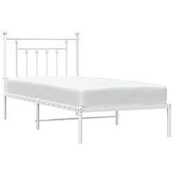 Acheter Maison Chic Lit adulte - Cadre de lit métal avec tête de lit,Structure du lit Contemporain pour chambre blanc 90x190 cm -MN65666