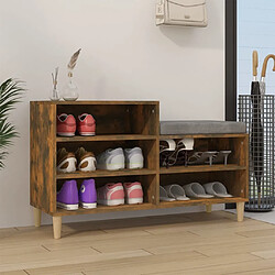 Maison Chic Armoire à Chaussures,Meuble de Rangement à Chaussures Chêne fumé 102x36x60 cm Bois d'ingénierie -MN11133