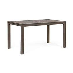 Mes Table de jardin extensible 140/210 cm en aluminium marron - LOUNA