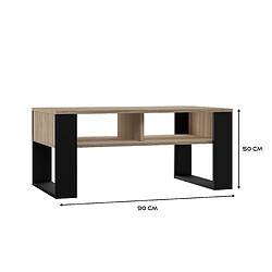 Avis Vivaldi Table Basse Modern III Chene Sonoma Noir 90 cm