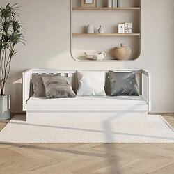 Maison Chic Lit de jour, Lit de repos pour Salon Chambre,Canapé-lit,Lit d'invité Blanc 75x190 cm Bois de pin massif -MN31341