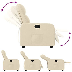 Avis vidaXL Fauteuil inclinable Crème Tissu