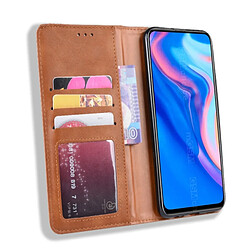 Wewoo Housse Coque Étui en cuir à boucle magnétique avec rétro pour Crazy Horse Texture horizontale HUAWEI Y9 PRIME 2019avec support et fentes cartes et cadre photo Marron pas cher