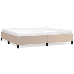 Maison Chic Lit adulte - Lit simple Cadre de lit,Structure du lit Contemporain Cappuccino 200x200 cm Similicuir -MN49165