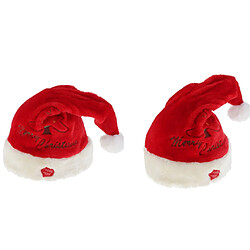 Acheter 2x Chapeaux de Noël Musique, Bonnets de Noël pour Enfants , Chapeau de Père Mère Santa avec Serre-têtes Taille ajustable