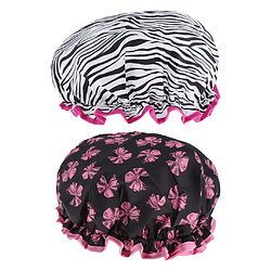 Avis 2 Pièces Imperméable Double Couche Bonnet De Douche Bain Cheveux Protection Adulte Bain Accs