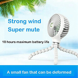 Acheter JJBRDZ - Mini Support de Forme de Poulpe Suspendu Portable Refroidisseur de Ventilateur de Charge USB Portable Réglable pour Étudiant Poussette Bébé, Blanc