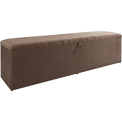 Vivenla Banc bout de lit coffre avec rangement coloris marron design en velours L. 150 x P. 41 x H. 45 cm collection BRUSSELS