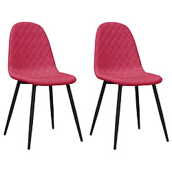 Maison Chic Lot de 2 Chaises à manger | Chaise de salle à manger cuisine Rouge bordeaux Velours -GKD34254