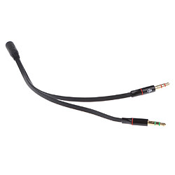 3,5 mm audio stéréo 1 femelle à 2 mâle microphone micro et câble séparateur noir