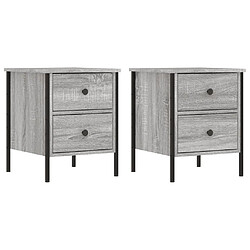 vidaXL Tables de chevet 2 pcs sonoma gris 40x42x50cm bois d'ingénierie