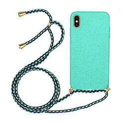 Coque en TPU souple avec sangle multifonction bleu pour votre Apple iPhone X/XS 5.8 pouces