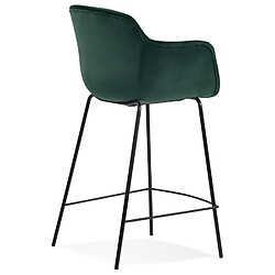 Acheter Alterego Tabouret snack mi-hauteur 'LARISSA MINI' en velours vert