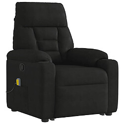 Avis vidaXL Fauteuil inclinable de massage noir tissu microfibre