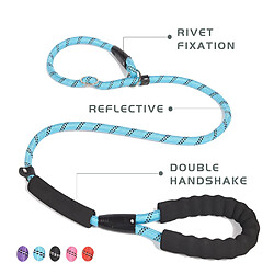 Universal Épaisseur Traction pour animaux de compagnie Manche à deux mains Ceinture pour chien réflecteur Manche en nylon Bague avec corde 1,6 m Entraînement pour animaux de compagnie Fourniture | Ceinture