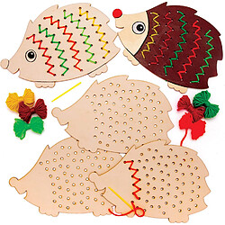 Baker Ross Kits de Tissage hérissons en Bois (Paquet de 4) - Loisirs créatifs pour Enfants