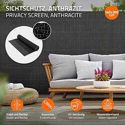 Ecd Germany Filet de protection visuelle de jardin natte en PVC 140x300cm clôture anthracite