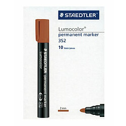 Avis Promark Staedtler 352-7 Lumocolor Marqueur permanent Pointe ogive Marron Boîte de 10 (Import Royaume Uni)