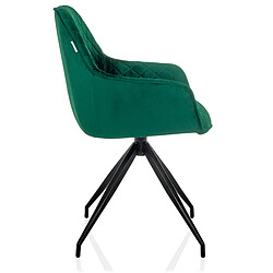 Chaise de salle à manger / chaise à coque ELVERUM velours vert hjh LIVING pas cher