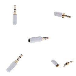 5x 3.5mm 1/8 '' TRRS 4Pole Male Plug A / V à Souder écouteur Connecteur Blanc