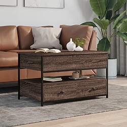 Avis ComfortXL Table Basse Chêne Marron 85x50x50 Cm Bois D'ingénierie Et Métal