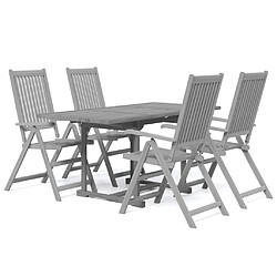 vidaXL Ensemble à manger de jardin 5 pcs Bois d'acacia solide