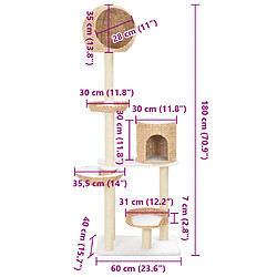 vidaXL Arbre à chat avec griffoirs en sisal Herbiers marins pas cher