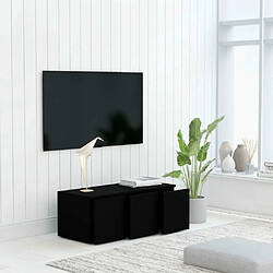 Acheter Maison Chic Meuble TV scandinave - Banc TV pour salon Noir 80x34x30 cm Aggloméré -MN91690