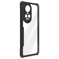 Avizar Coque pour Oppo Reno 10 et 10 Pro Rigide Coins Bumpers Transparent Contour Noir