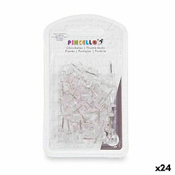 Pincello Punaises Transparent Métal Plastique (24 Unités)