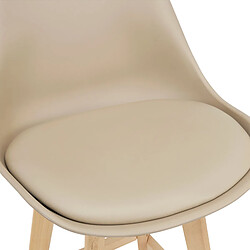 Helloshop26 Lot de 2 tabourets de bar siège avec dossier et repose-pied rembourré 105 cm beige 03_0002776 pas cher