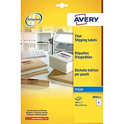 Adhésifs/étiquettes Avery Quickpeel 99,1 x 67,7 mm Transparent 25 Volets