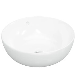 vidaXL Lavabo blanc 44x17 cm céramique rond