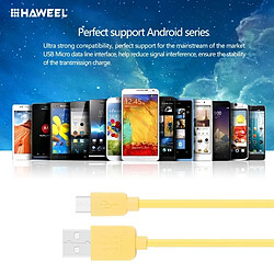 Wewoo Câble jaune pour Galaxy, Huawei, Xiaomi, LG, HTC et autres Smart Phones 1 m Haute Vitesse 35 Cœurs Micro USB vers USB de Recharge de Données, pas cher