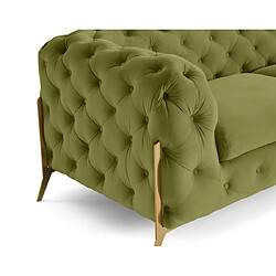 Acheter Lisa Design Camden - canapé 3 places chesterfield en velours - pieds en métal doré