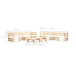 Avis Maison Chic Salon de jardin palette 6 pcs | Ensemble de Table et chaises | Mobilier d'Extérieur bois Couleur naturelle de bois -GKD34733