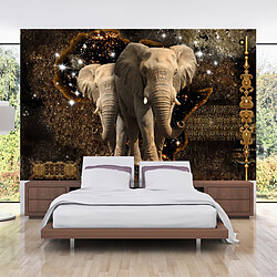 Artgeist Papier peint - Brown Elephants [100x70]