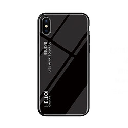 Wewoo Coque Housse en verre dégradé pour iPhone X noir