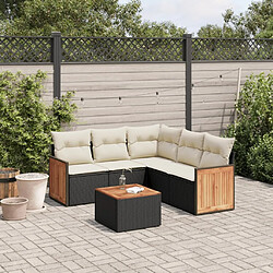 Maison Chic Salon de jardin 6 pcs avec coussins | Ensemble de Table et chaises | Mobilier d'Extérieur noir résine tressée -GKD45199