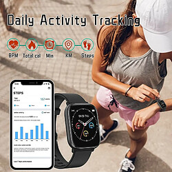 Avis Chrono Montre Connectée pour téléphones Android compatibles iPhone Samsung, montres de sport de santé pour hommes, femmes, suivi d'activité GPS avec moniteur de fréquence cardiaque, cadran de montre et bracelet remplaçables(noir)