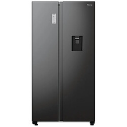 Réfrigérateur américain 91cm 547 ventilé, noir - RS711N4WFE - HISENSE