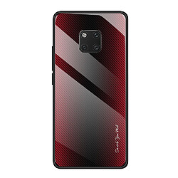 Wewoo Coque Pour Huawei Mate 20 Pro Housse de protection en verre dégradé de texture rouge