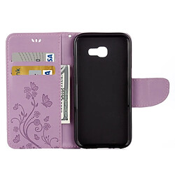 Acheter Wewoo Housse Étui Violet pour Samsung Galaxy A3 2017 / A320 Papillons Amour Fleurs Gaufrage Horizontal Flip en cuir avec support & Slots de cartes Portefeuille & Longe clair